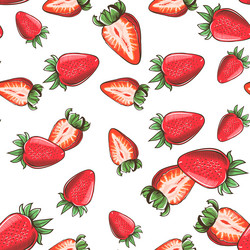 colored seamless pattern with strawberries vector image