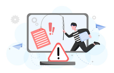 hacker stealing data from computer screen vector image