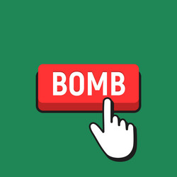 Hand mouse cursor clicks the bomb button vector