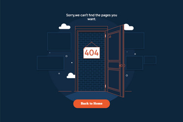 Page not found error 404 door conceptthin line vector