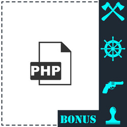 php file icon flat vector