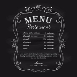 blackboard restaurant menu vintage hand drawn Vector Image