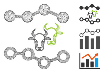 Cattle dotted charts polygonal web mesh vector