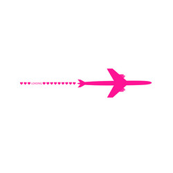 progress loading bar with airplane and hearts vector image