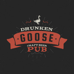 Drunken Goose Brewery Label Vector Image