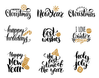 Festive New Year & Christmas Lettering vector