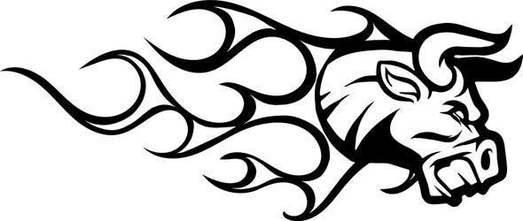 Fiery Bull Logo - Branding Vector Image