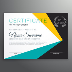 Geometric Certificate Template vector image