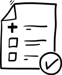 medical form list with results data and approved vector image
