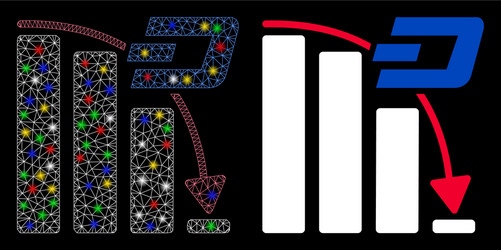 glowing mesh 2d dash falling acceleration chart vector