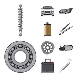 Isolated object of auto and part sign collection vector