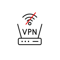 router vpn and no wi-fi symbol secure connection vector image