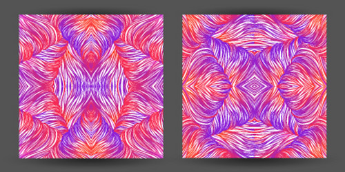 Set abstract pattern seamless line art tracery vector