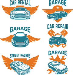 car repair garage auto service emblems design Vector Image