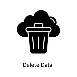 Delete data solid icons simple stock ill vector