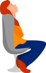 sleeping woman in chair on white background vector