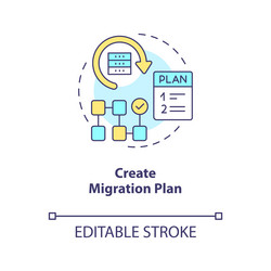 create migration plan concept icon vector