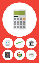 Flat icon incoming set of calculate strongbox vector