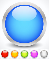 glossy colorful circles with metallic frame vector