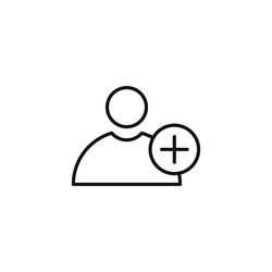 user add icon simple thin line vector image