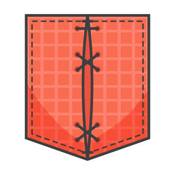 checkered pocket patch element for casual style vector