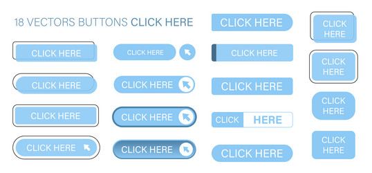 Click here is a set of simple modern buttons vector