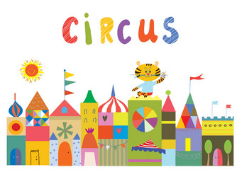 Colorful Circus Background Vector Image