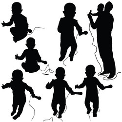 DJ Silhouettes - Black and White vector