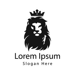 Lion Crown Logo - Regal Emblem Vector Image