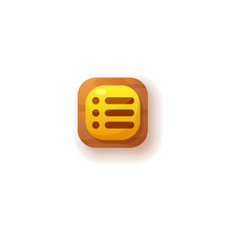 menu ui button icon push yellow vector image