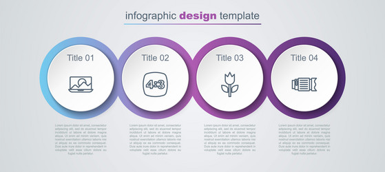 Set line photo retouching frame 4 mode macro vector