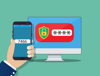 Duo authentication concept banner two factor Vector Image