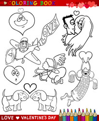 Valentine's Day Coloring Pages Vector Image