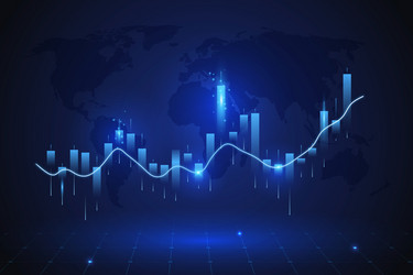glowing chart of investment financial data graph vector image