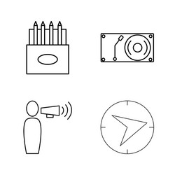 office simple linear outline icon set vector image