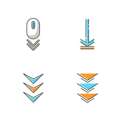 scrolling down and uploading indicators rgb color vector image