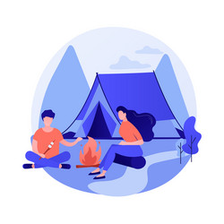 Summer camping concept metaphor vector