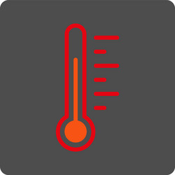 temperature level rounded square button vector