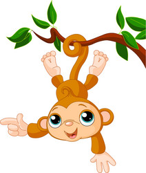 Ilustração em vetor de macaco bonito sentado  Cartoon monkey, Cute monkey,  Cute cartoon animals