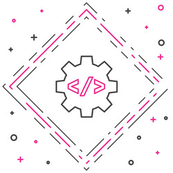 line web design and front end development icon vector image