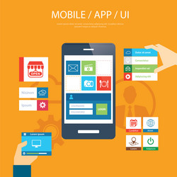mobile app and ui element flat design vector image