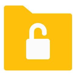 unlocked folder files are accessible to all users vector image