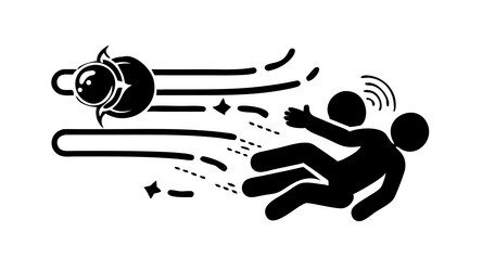 person with object flying dynamic speed motion vector image