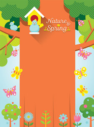 Scene with spring season theme 1 Royalty Free Vector Image