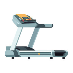 yellow treadmill gym equipment vector