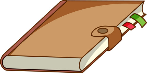 Book with brown cover on white background vector