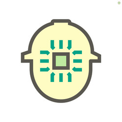 Computer chip processor and engineer vector