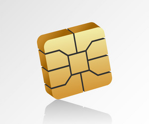 Golden emv microchip for credit plastic card vector