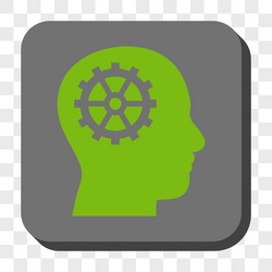 intellect rounded square button vector image