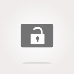 Open padlock icon web sign isolated vector